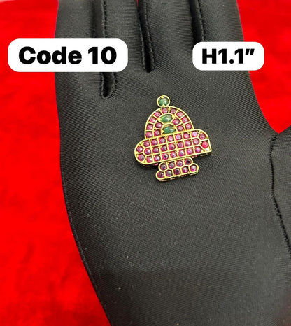 Panchaloha made gold polished gem studded Linga Shiva Pendant for alankaram