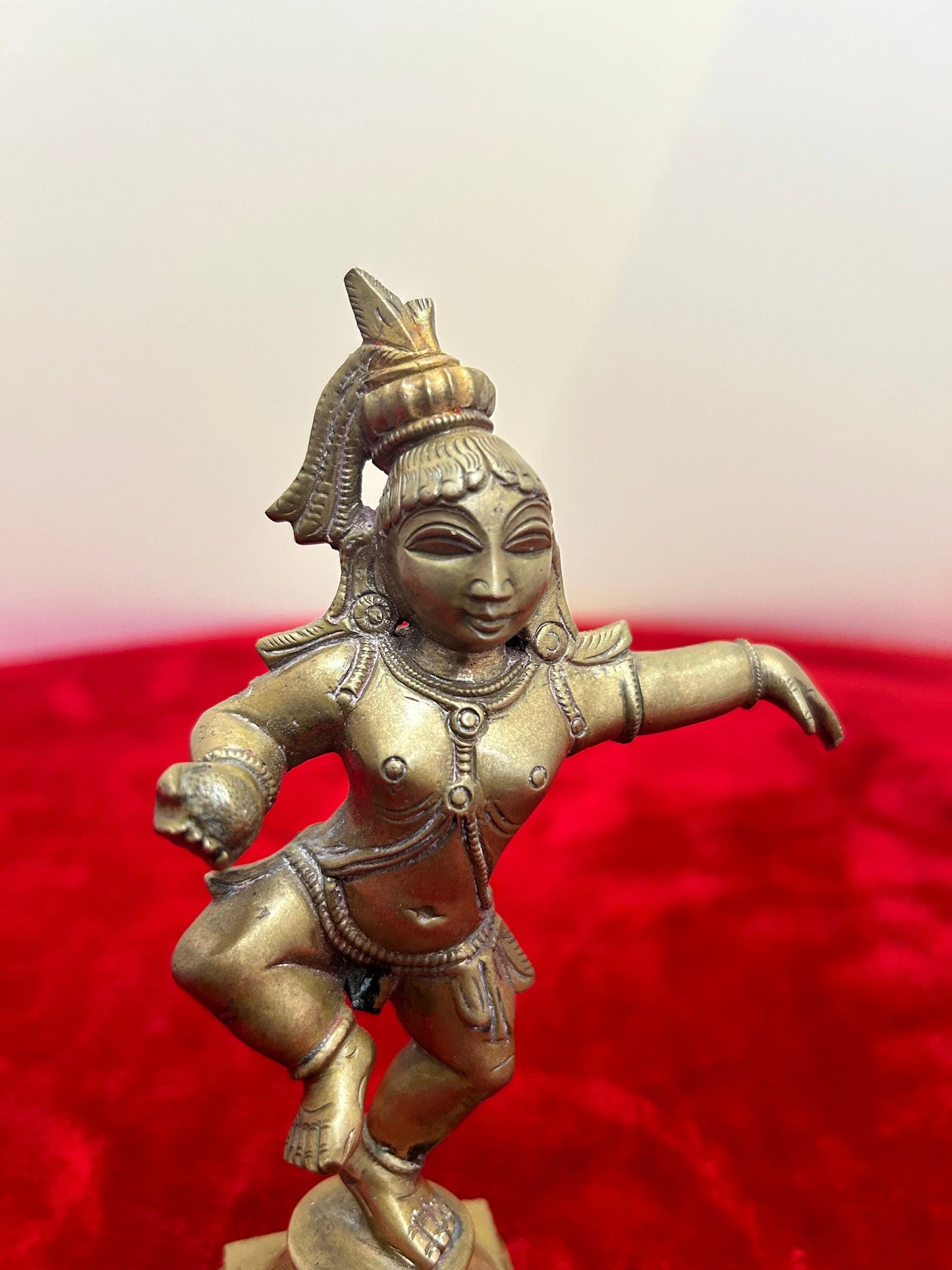 Vintage bronze made Dancing krishna idol