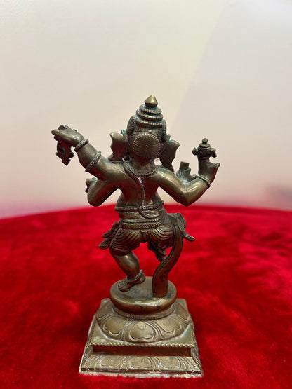 Vintage bronze made dancing ganesha idol