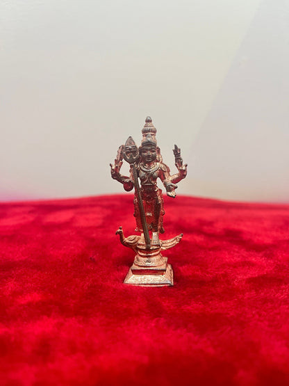 copper casted idol of subramanya swamy / murugan / karthikeya