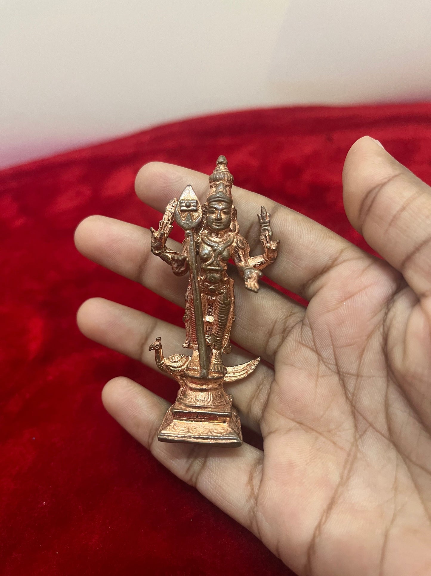 copper casted idol of subramanya swamy / murugan / karthikeya