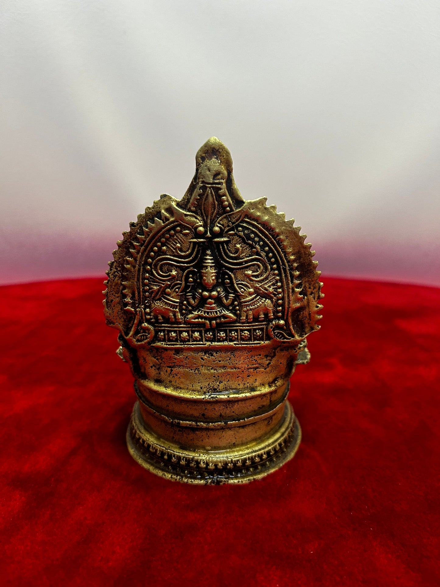 vintage bronze cast kamakshi oil lamp