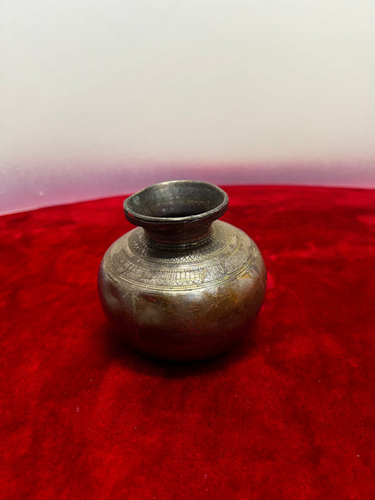 vintage bronze cast holy water pot