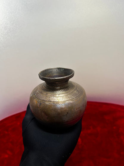 vintage bronze cast holy water pot