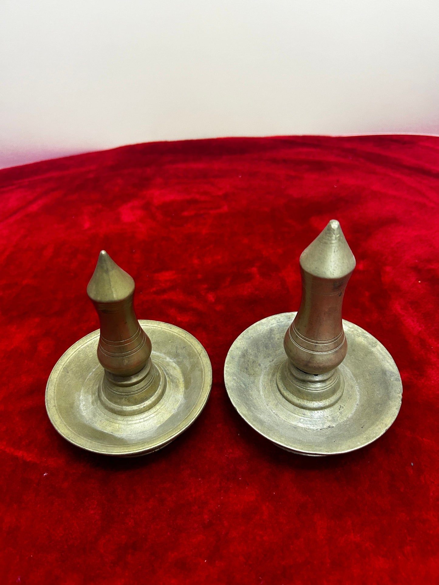 vintage bronze cast lamps set of 2