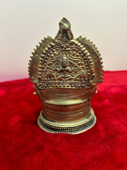 vintage bronze cast kamakshi lamp