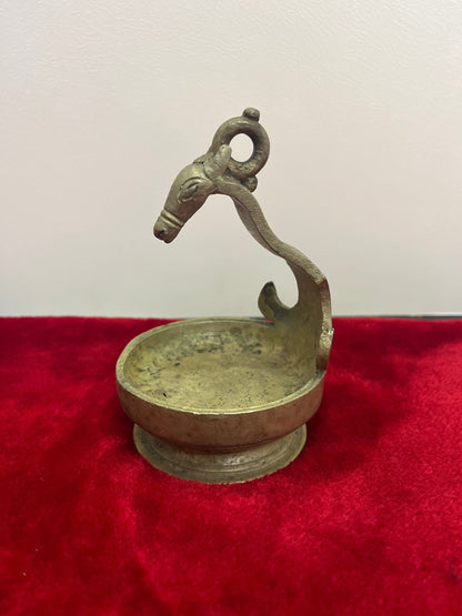 vintage bronze cast horse lamp from kerala malbar