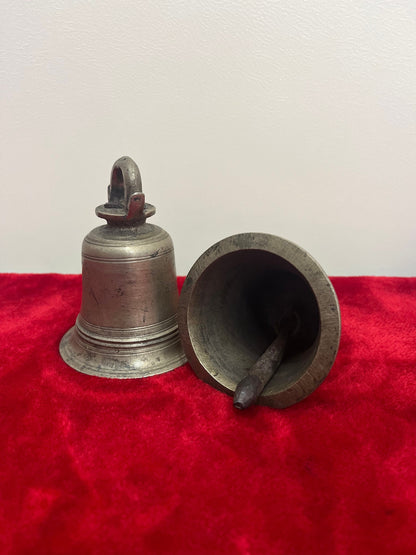 vintage bronze cast bells set of 2