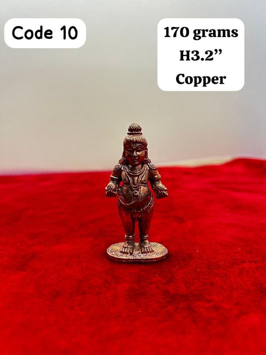 Prasiddh Copper Idols presents copper idol of Navaneeta krishna idol