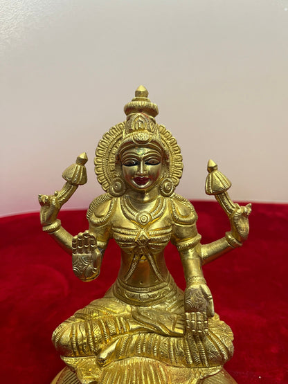 Brass cast lakshmi Idol