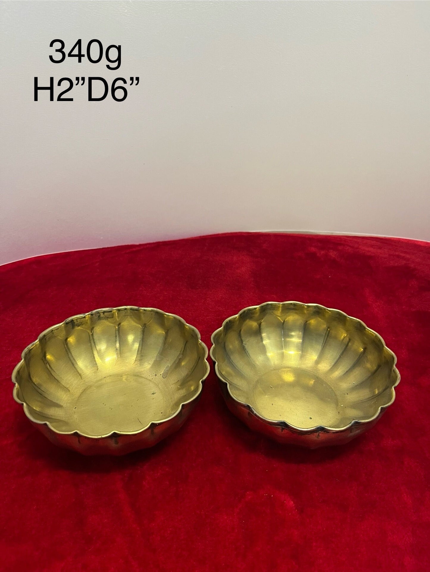 Vintage set of 2 floral shaped pooja bowls for keeping flowers etc