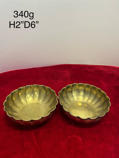 Vintage set of 2 floral shaped pooja bowls for keeping flowers etc