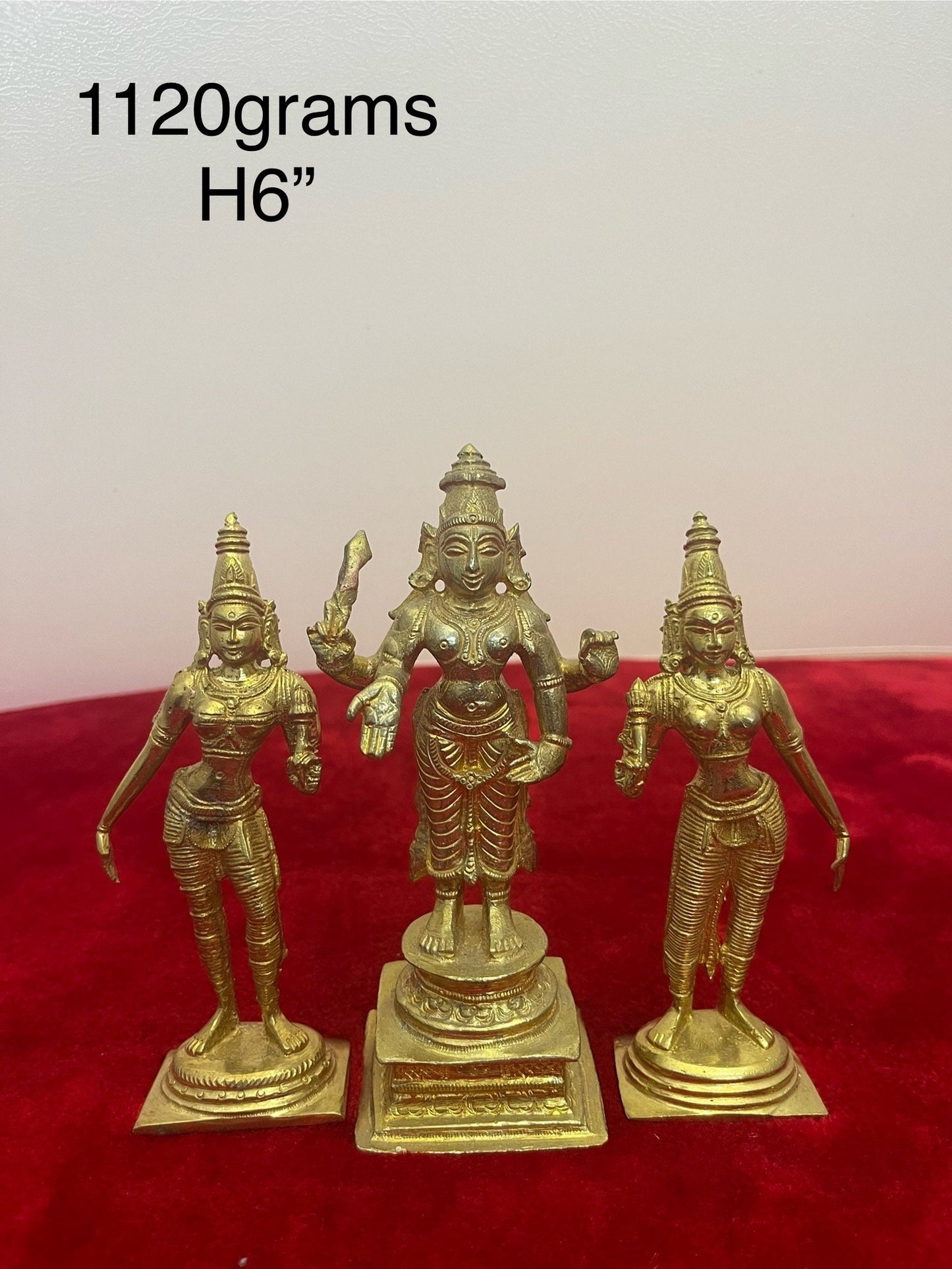 Prasiddh Copper Idols presents panchaloha idol of Tiruchenduru Muruga with Valli Devayani