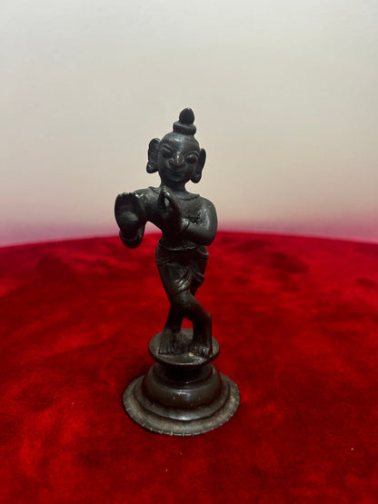 vintage bronze cast gujrat style krishna idol