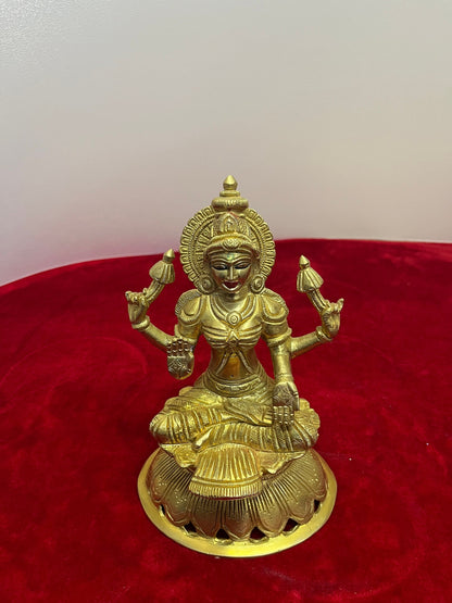 Brass cast lakshmi Idol