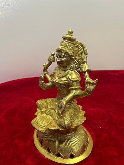 Brass cast lakshmi Idol