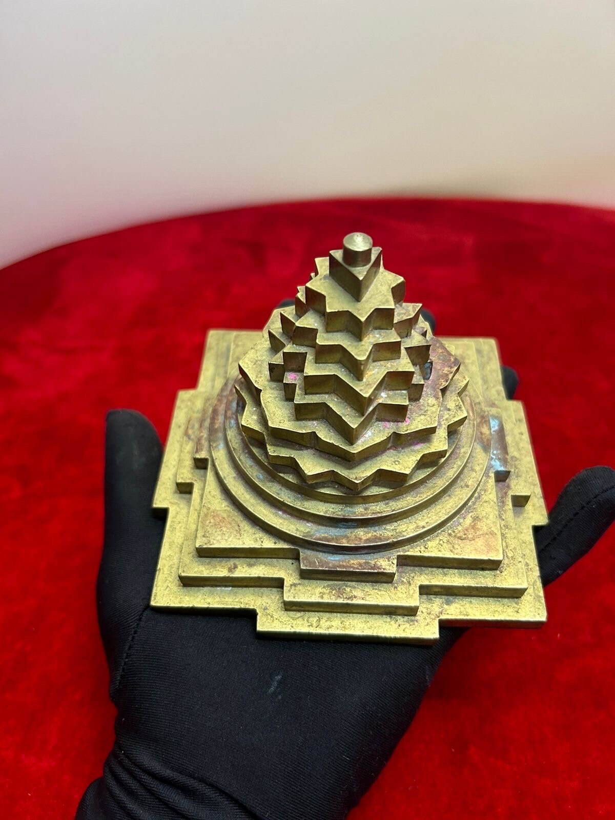 vintage bronze cast Sriyantra