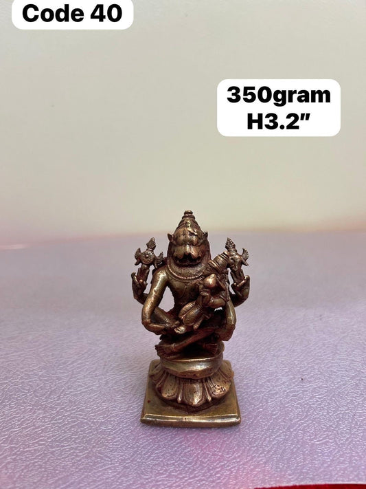 Showpiece Collection Replicas by Prasiddh Idols- Patinated idol- Yoga Lakshmi Narasimha