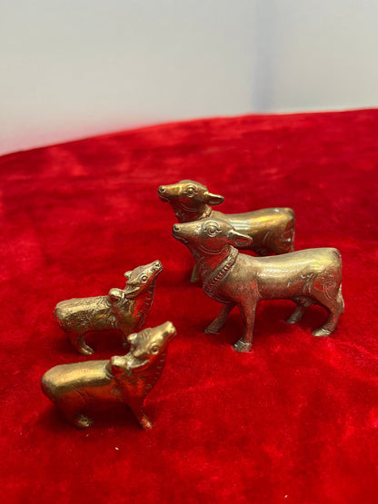 Prasiddh Copper Idols presents copper idol of Set of cow calves Kamadhenu