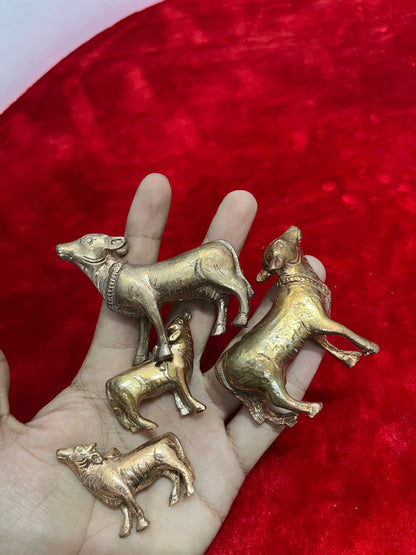 Prasiddh Copper Idols presents copper idol of Set of cow calves Kamadhenu