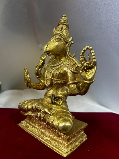 Prasiddh Copper Idols presents panchaloha idol of Hayagreeva Hyagriva Swamy idol