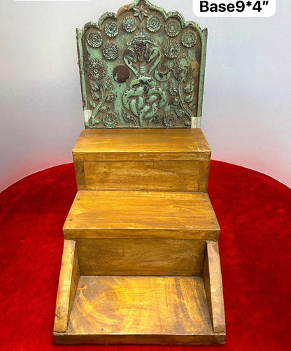 Vintage wooden made naga prabhavali with newly made wooden peeta step stand