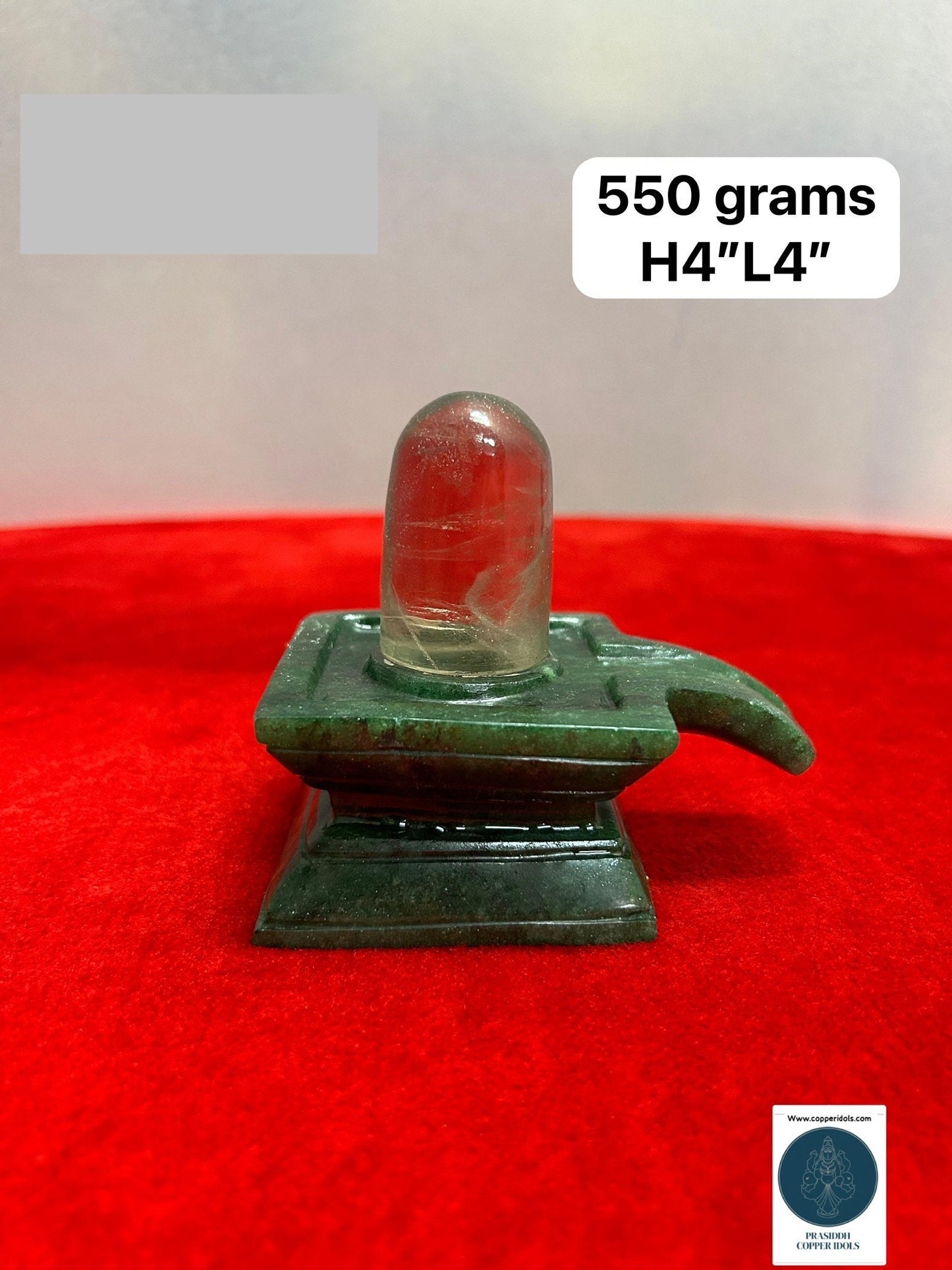 Prasiddh Copper Idols presents Shiva linga made of spatika/crystal and Green Aventurine