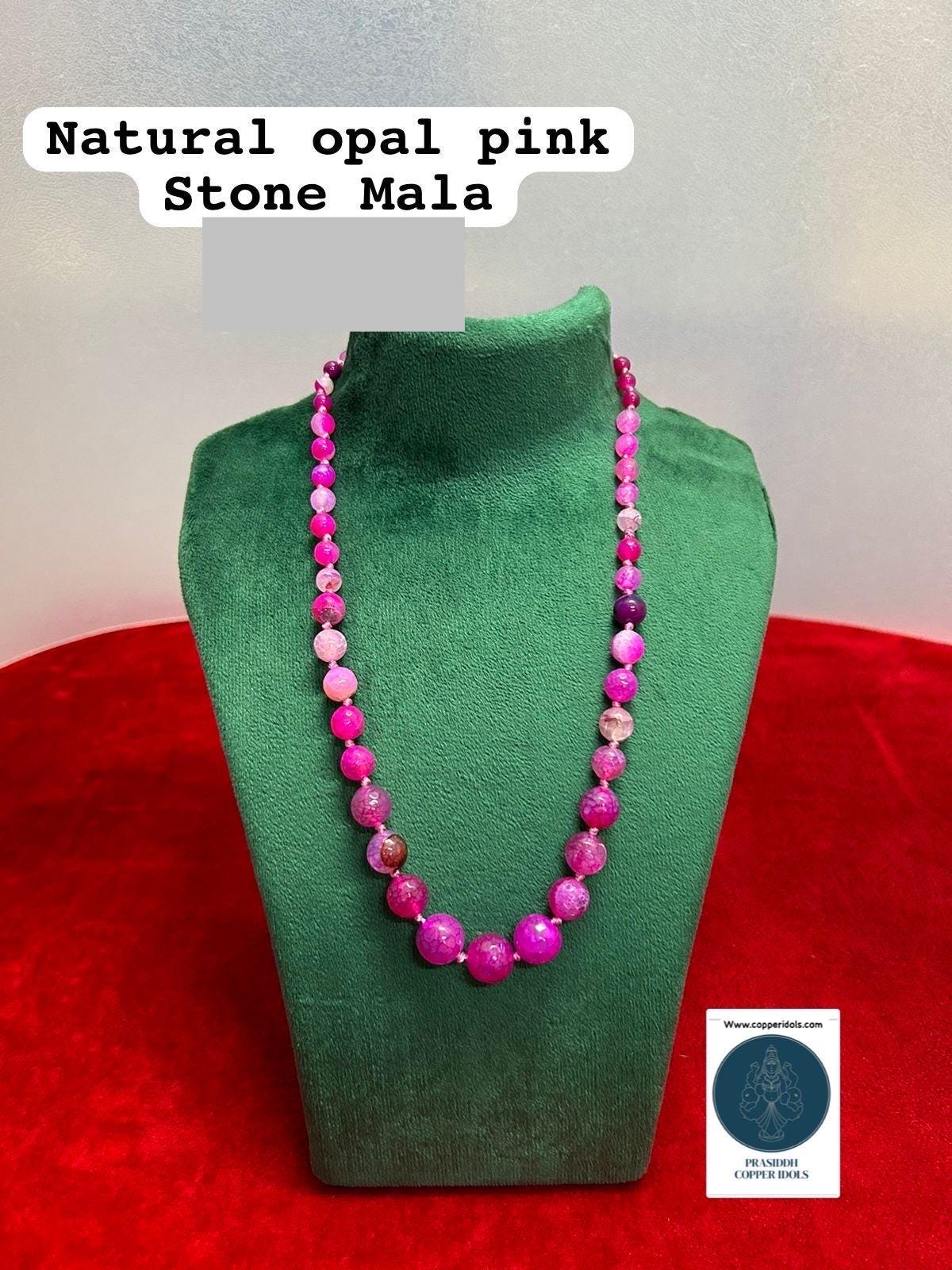 Prasiddh Crystal and Yantra - Angel 69 - presents Natural Pink Opal mala Chain