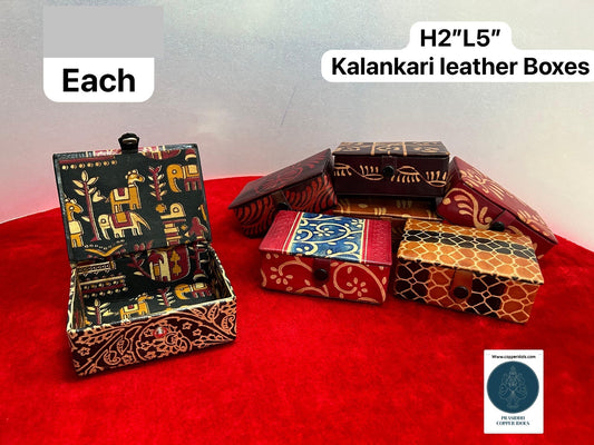 Prasiddh Arts presents leather made Kalamkari wallet purse pouches ( set of 2 )