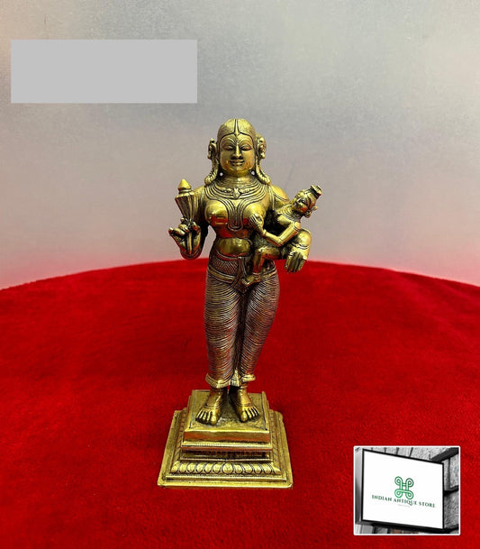 vintage bronze cast Yashodha krishna idol from Deccan