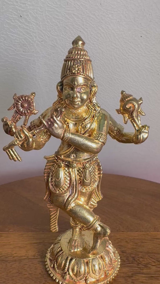 Chaturbhuja Krishna- Prasiddh idols present Panchaloha idol