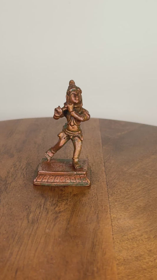 miniature krishna idol - Museum Replicated copper idol