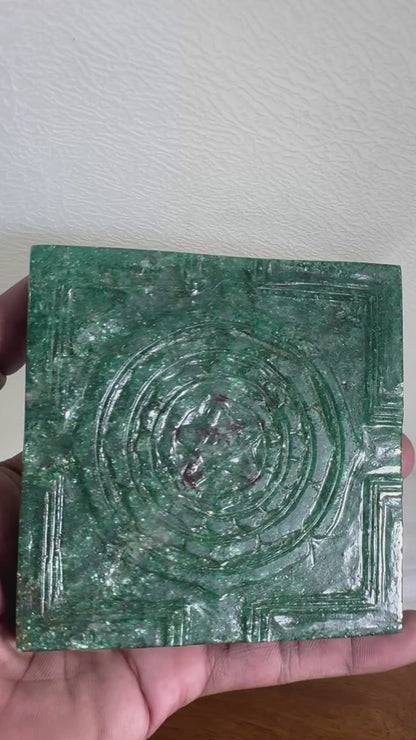 Rajashyamala Matangi SriYantra - Prasiddh idols presents Green Aventurine Stone